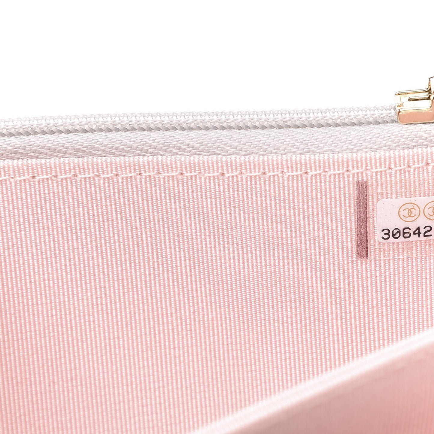 Iridescent Lambskin Quilted Mini Wallet On Chain WOC Ivory