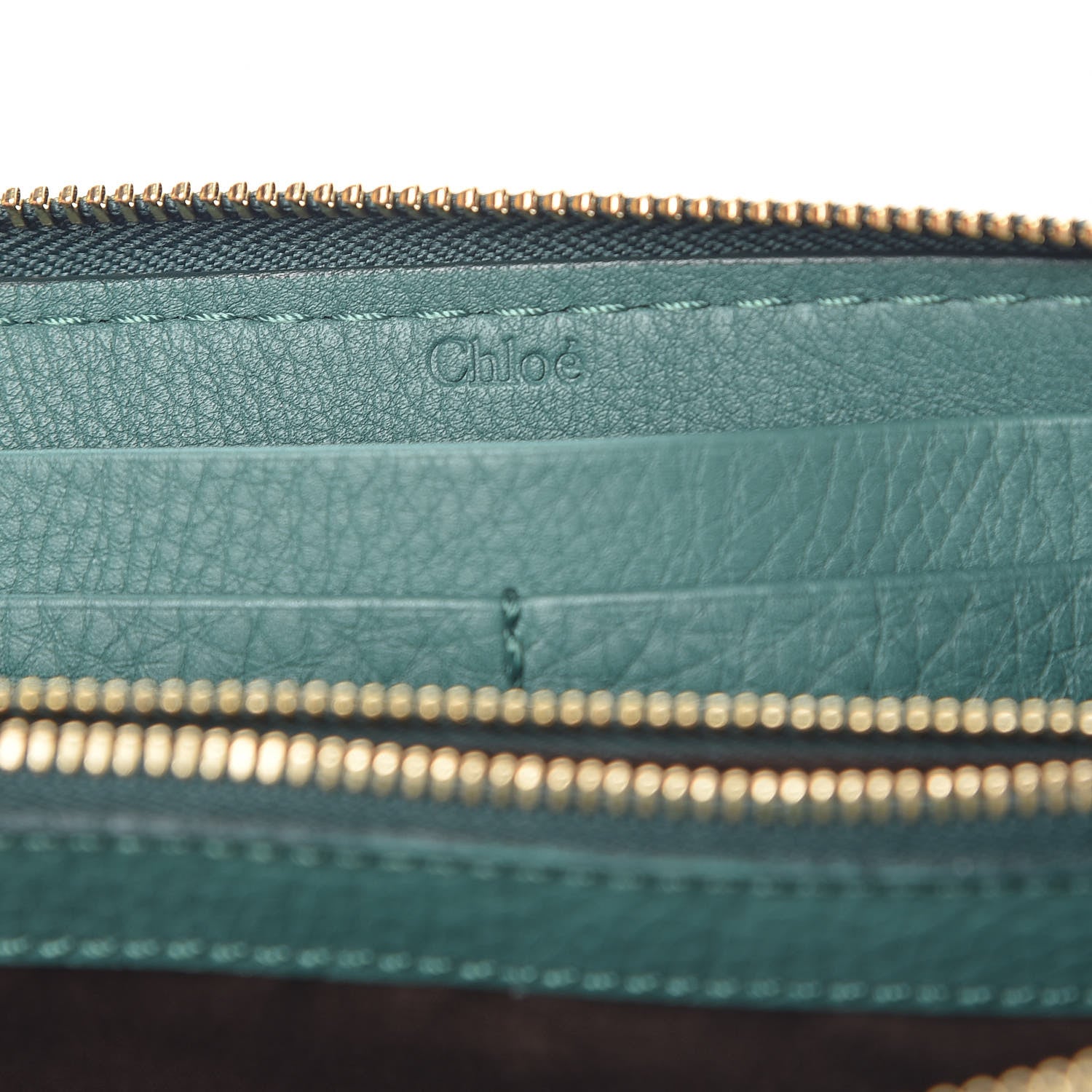 Chloe Grained Calfskin Marcie Long Zip Around Wallet Emerald 6 of 9