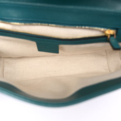 Gucci Azalea Calfskin Enamel Matelasse Diagonal Small Torchon GG Marmont Shoulder Bag Imperial Blue Pavone 5 of 10