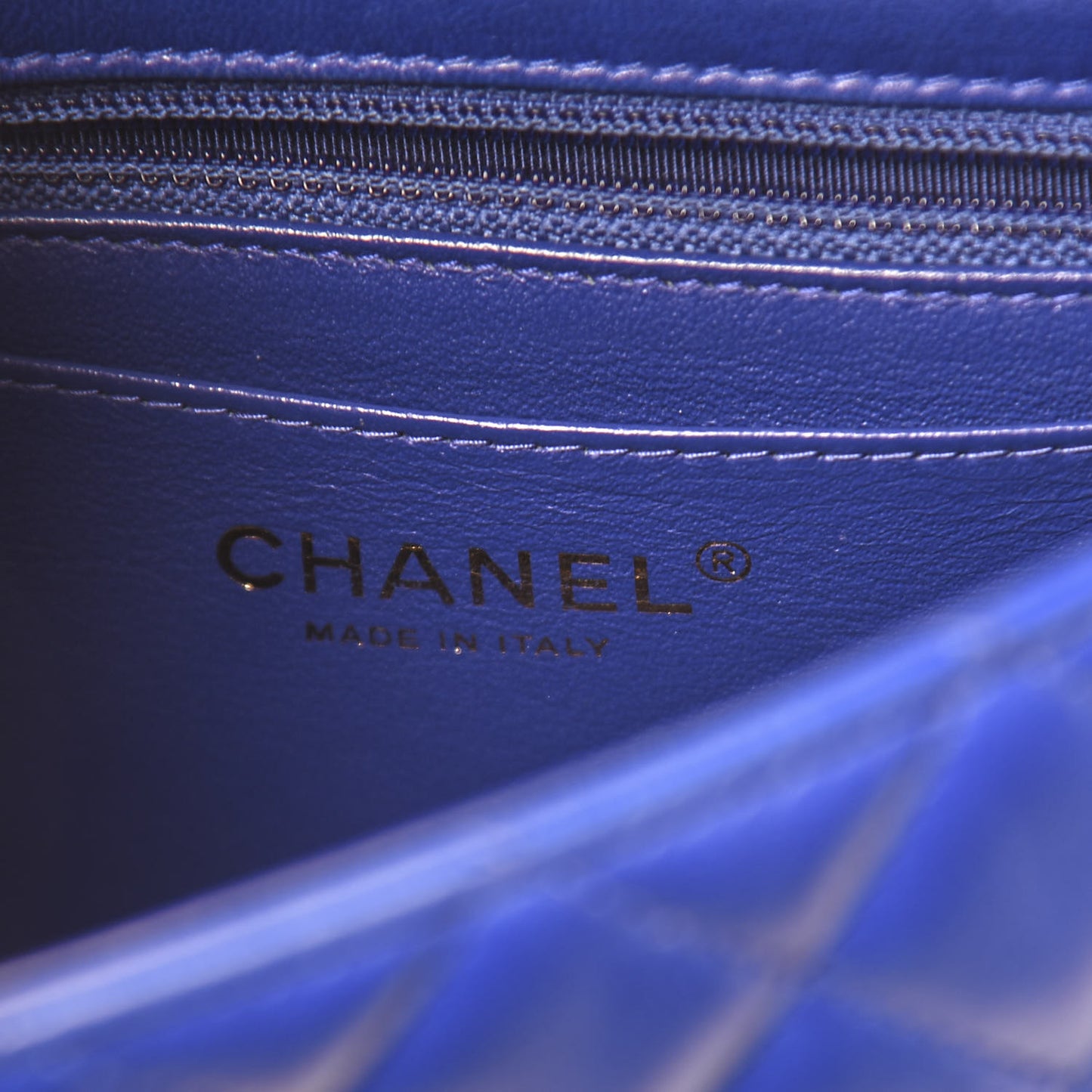 Lambskin Quilted Mini Rectangular Flap Blue