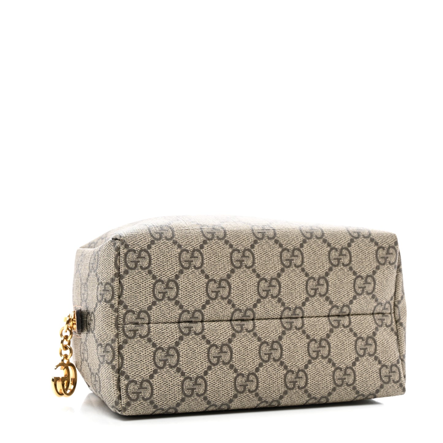 Soft GG Supreme Monogram Calfskin Medium Ophidia Cosmetic Case Beige Ebony New Acero