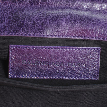 Balenciaga Agneau Giant Silver Hardware Envelope Clutch Dark Violet 6 of 7