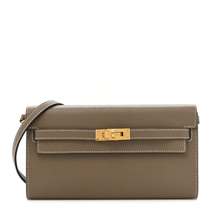 Hermes Chevre Mysore Kelly To Go Wallet Etoupe 1 of 14