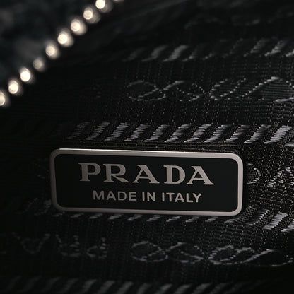 Prada Terry Cloth Mini Re-Edition 2000 Bag Black White 6 of 9
