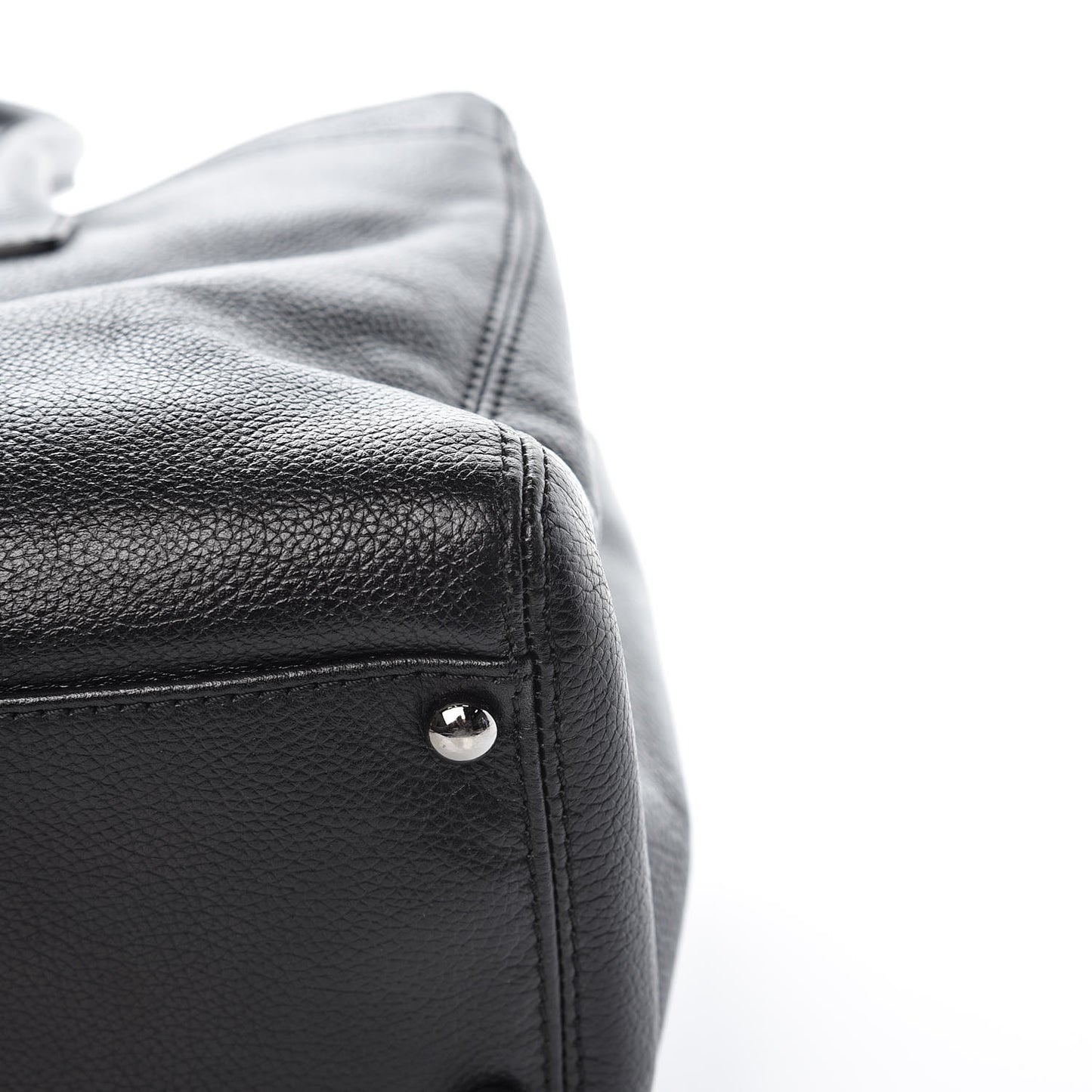 Calfskin Mademoiselle Lock Cerf Shopper Tote Black