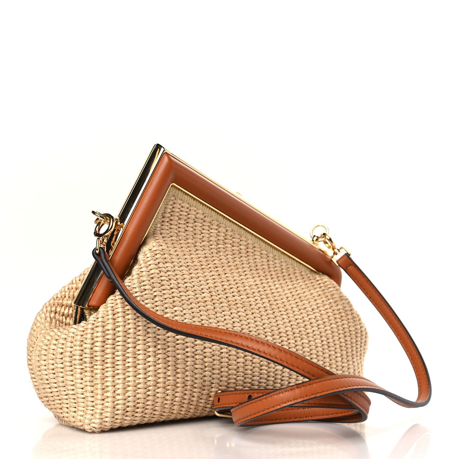 Fendi Paglia Chicco Diriso Nappa Small Fendi First Alchemy Brandy 3 of 9