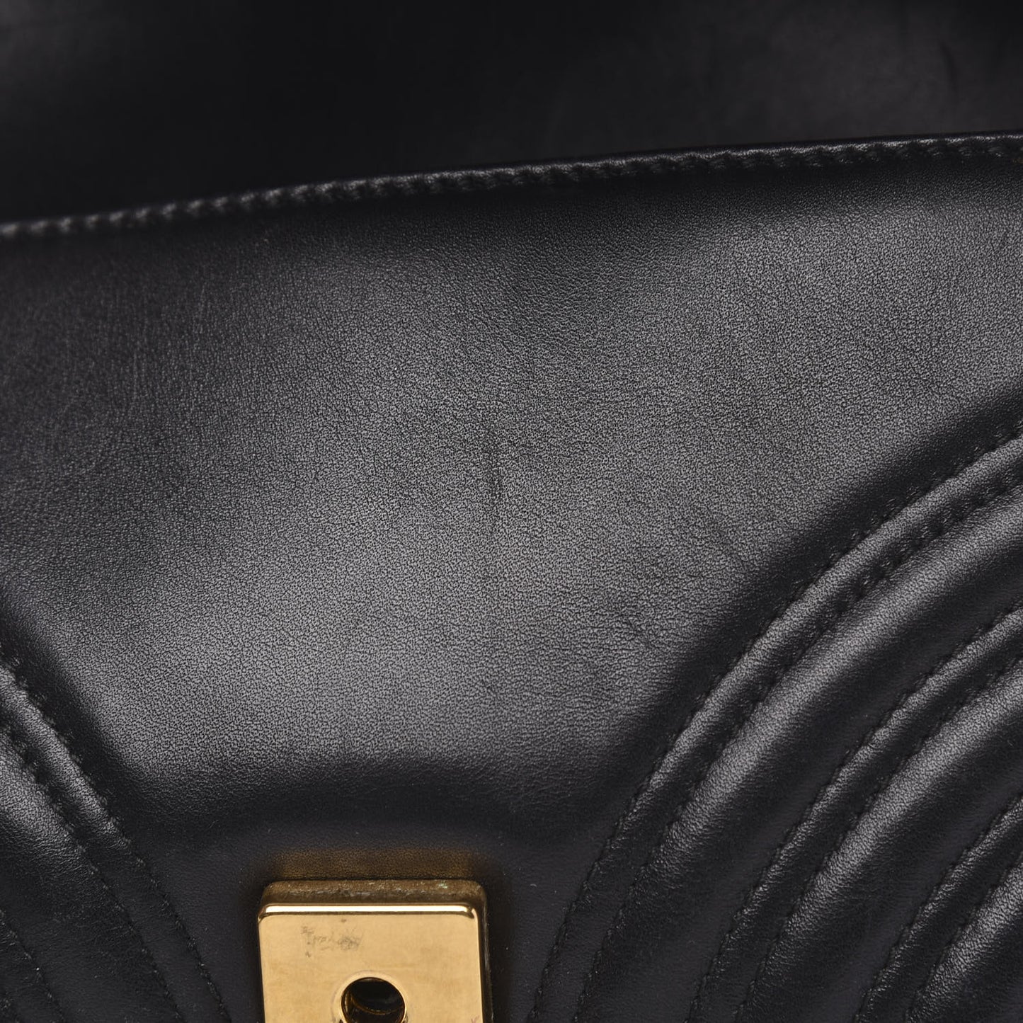 Calfskin Matelasse Small GG Marmont Shoulder Bag Black