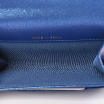 Chanel Glittered Aged Calfskin Quilted Reissue Card Holder Dark Blue 5 of 9