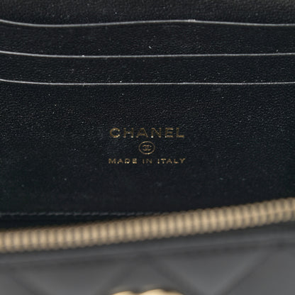 Chanel Lambskin Quilted Small Top Handle Vanity Case With Chain Black 6 of 12