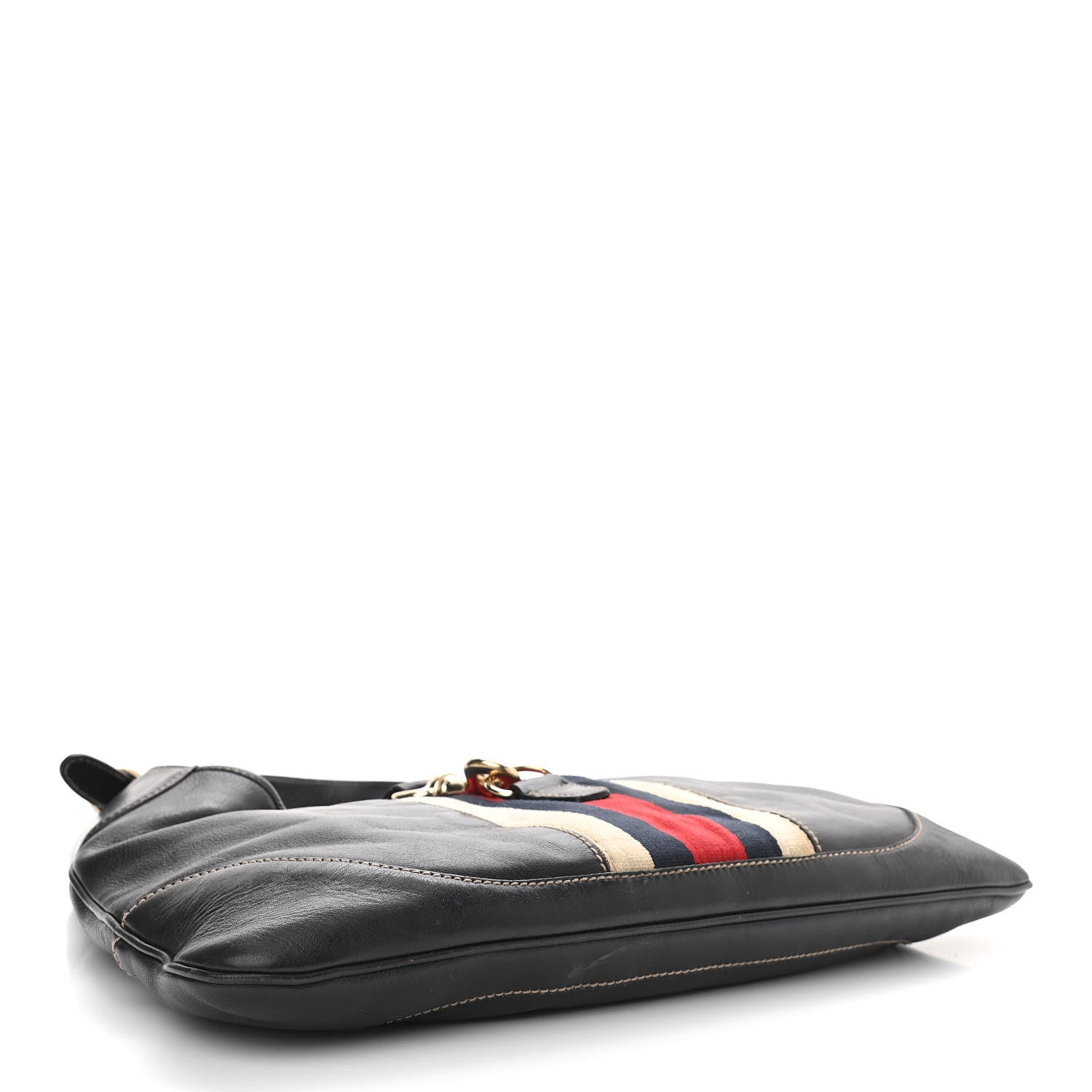 Gucci Calfskin Web Medium Jackie O Bouvier Hobo Navy 4 of 11