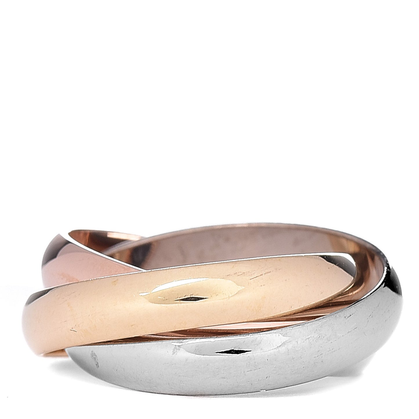 18K Pink Yellow White Gold Classic Trinity Ring 49 4.75
