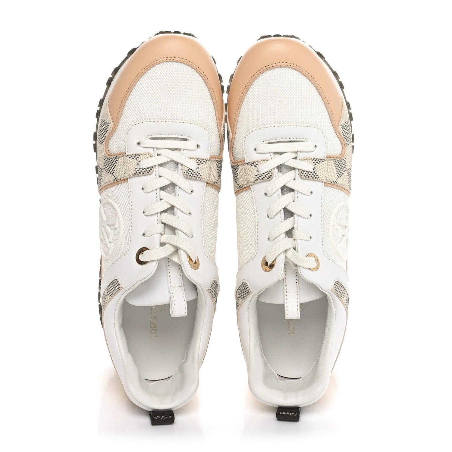 Louis Vuitton Calfskin Damier Azur Run Away Sneakers 38 White 2 of 9