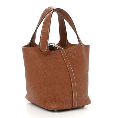 Hermes Taurillon Clemence Picotin Lock 18 PM Gold 3 of 12