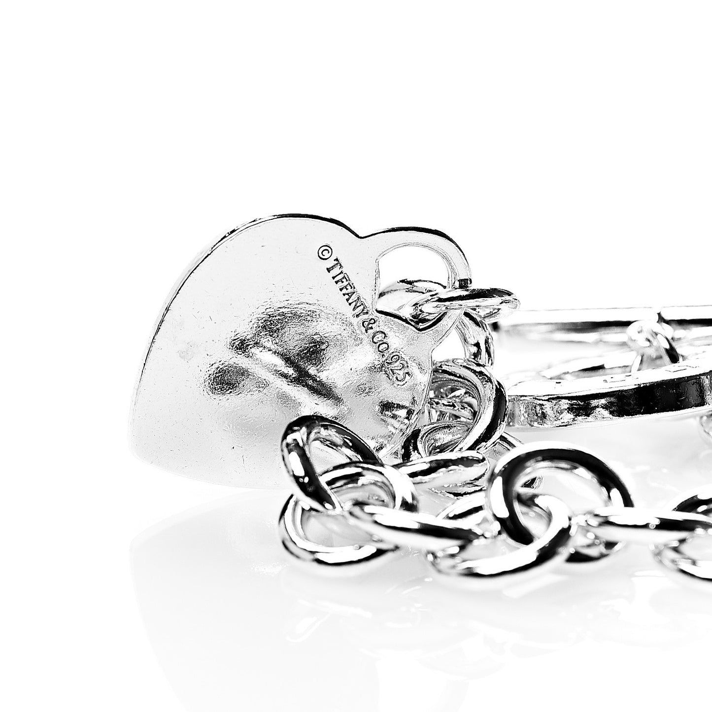 Sterling Silver Heart Tag Toggle Bracelet