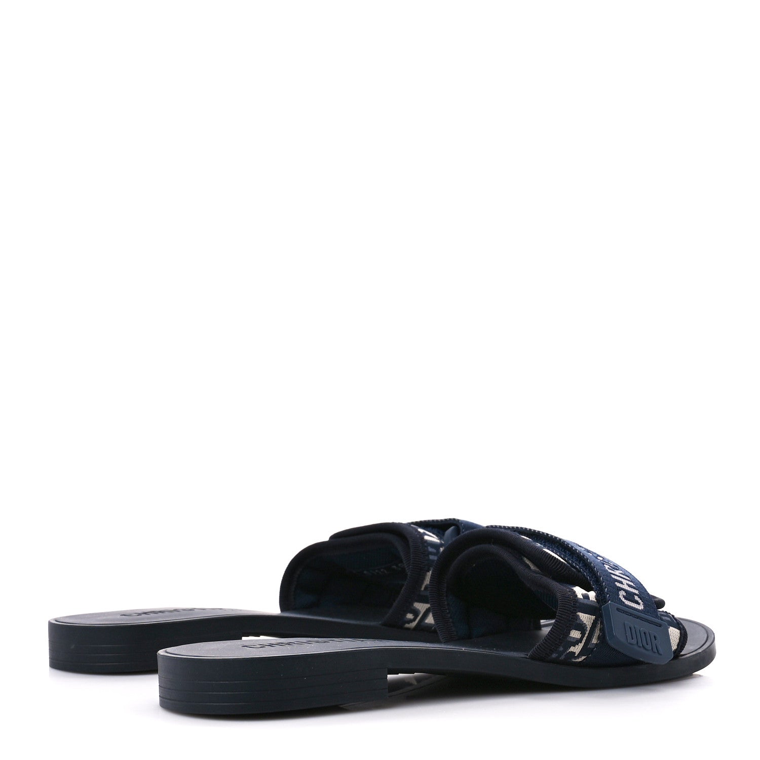 Christian Dior Nylon Oblique Dio(r)evolution Slide Sandals 38 Deep Blue 4 of 10