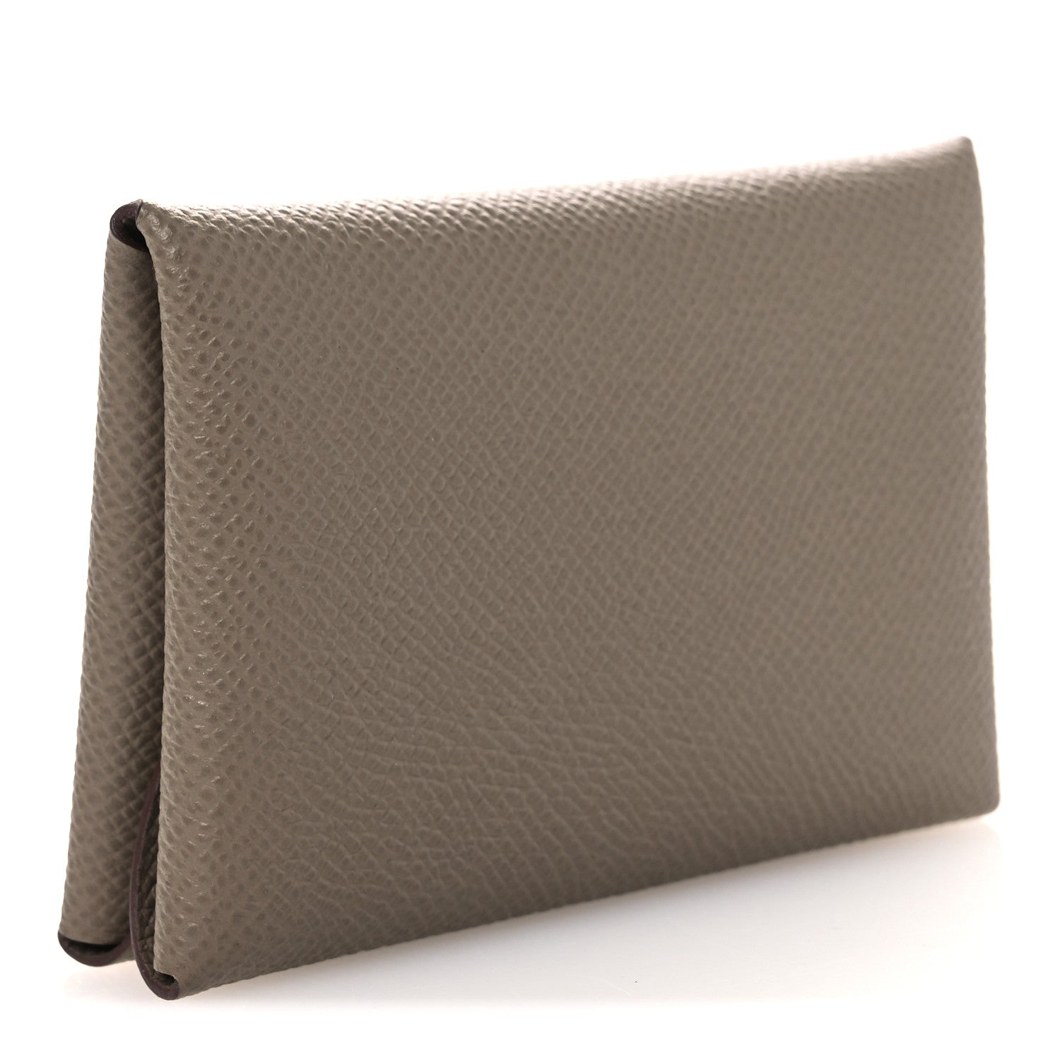 Hermes Epsom Calvi Duo Card Case Etoupe 3 of 9