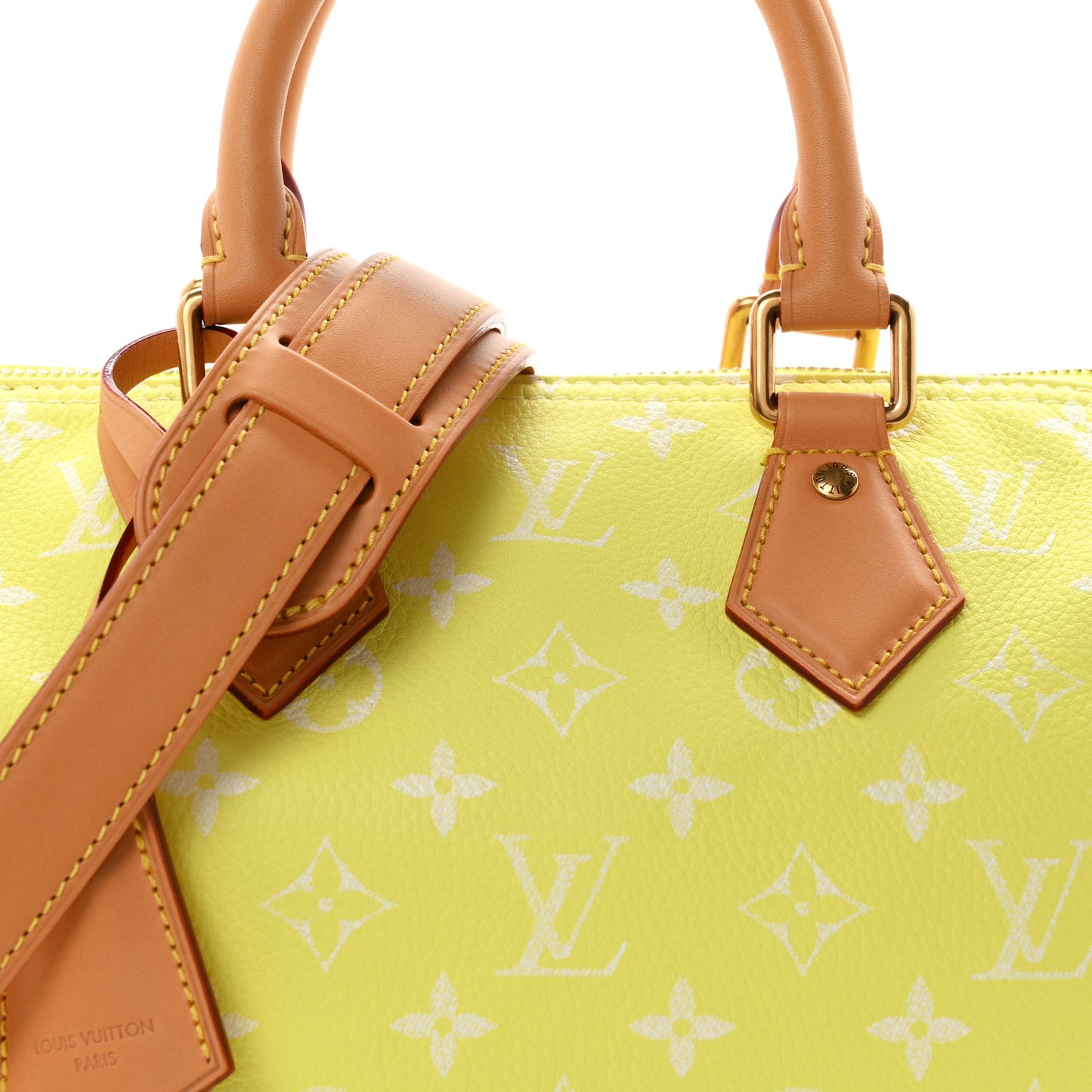 Calfskin Monogram Speedy P9 Bandouliere 25 Lemonade Yellow