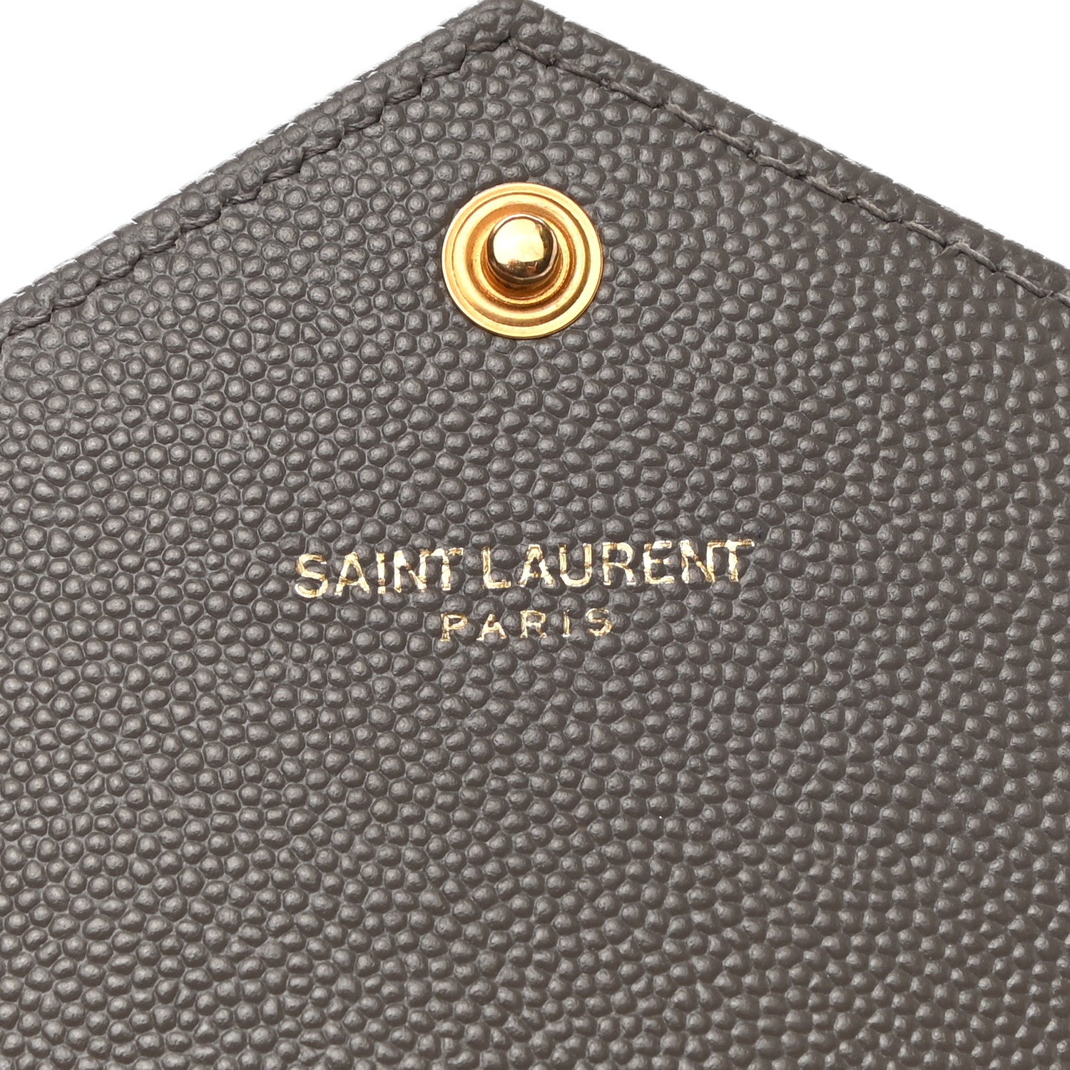 Saint Laurent Grain De Poudre Matelasse Chevron Monogram Flap Wallet Fog 6 of 8