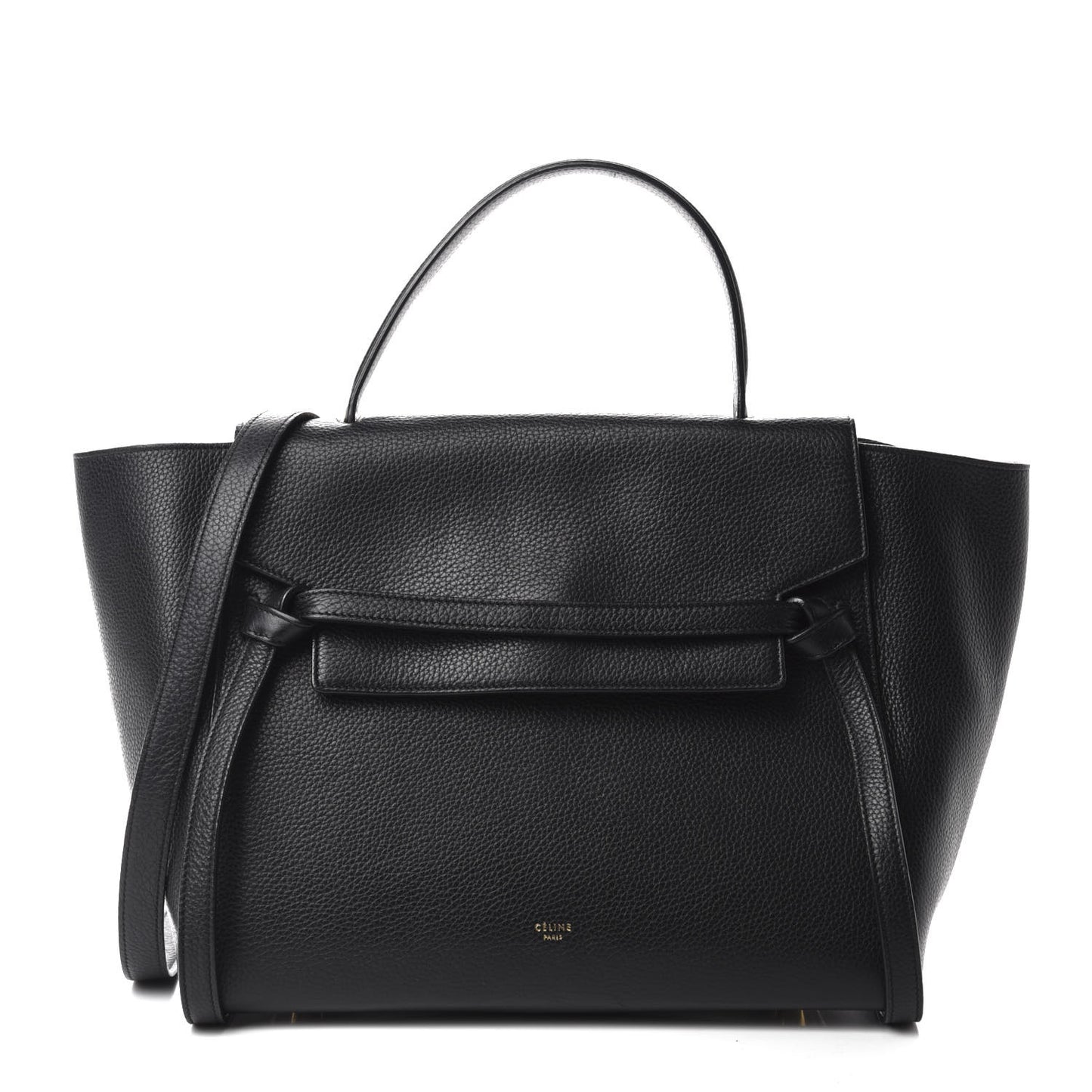 Drummed Calfskin Mini Belt Bag Black