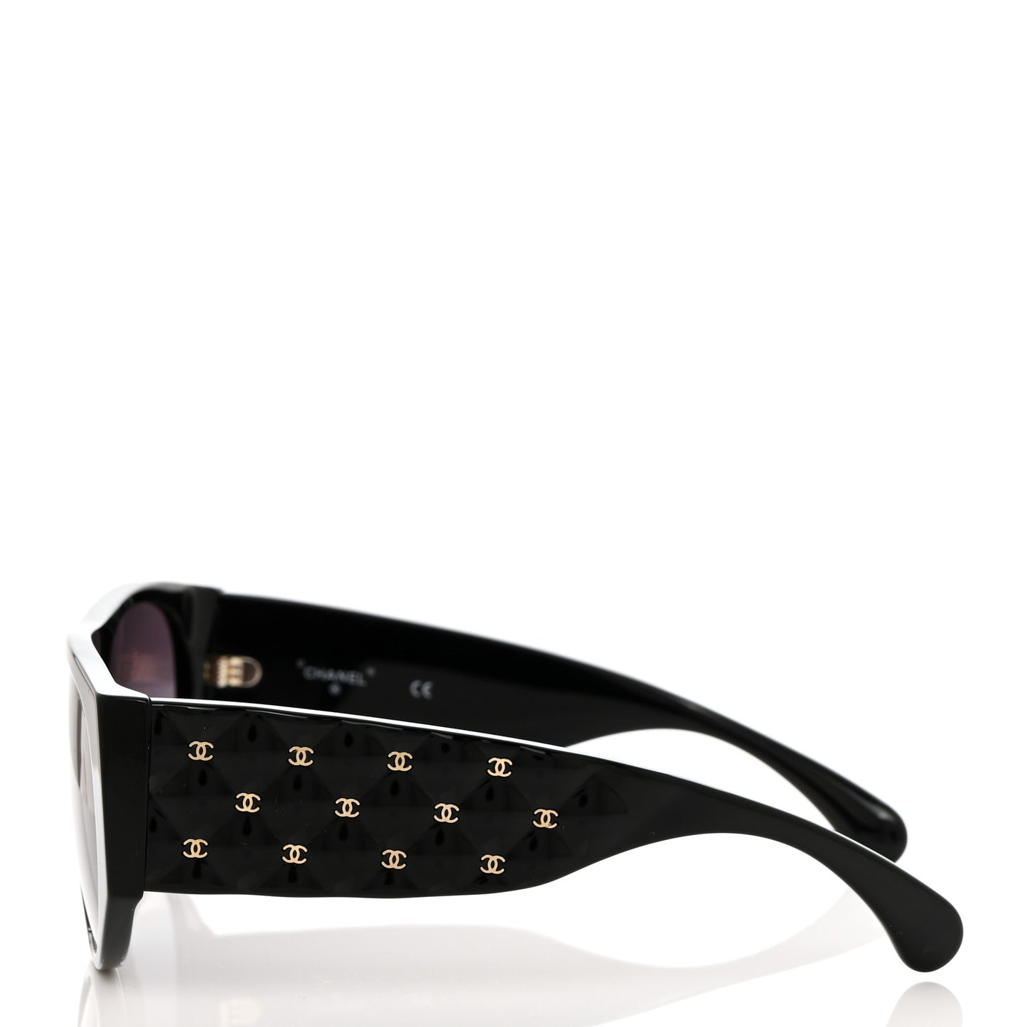 Acetate Quilted CC Pilot Sunglasses 71465 Black