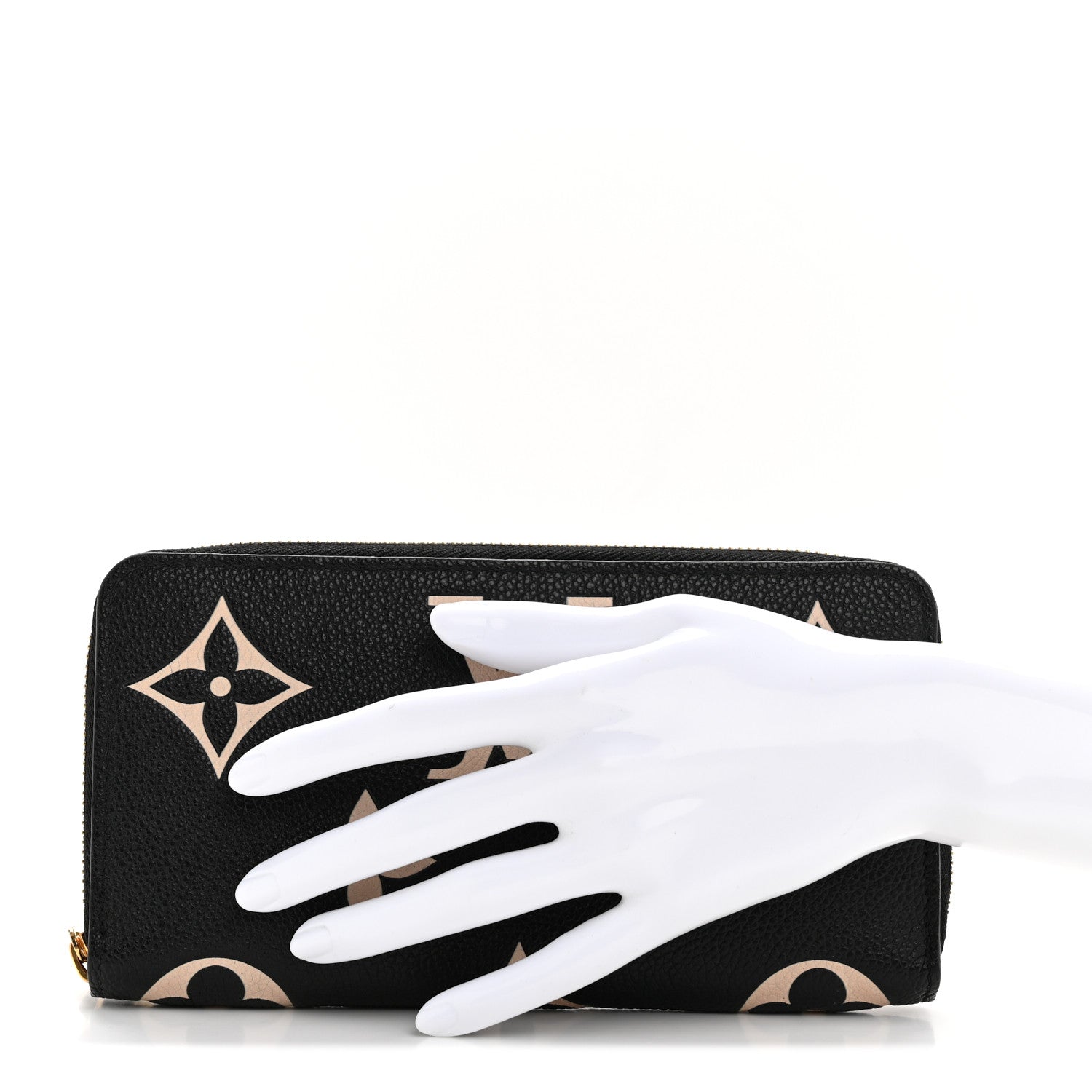 Louis Vuitton Empreinte Monogram Giant Zippy Wallet Black Beige 2 of 9