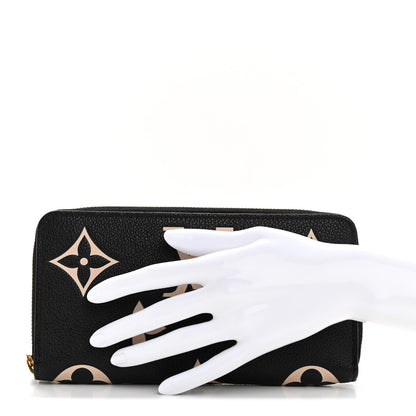 Louis Vuitton Empreinte Monogram Giant Zippy Wallet Black Beige 2 of 9