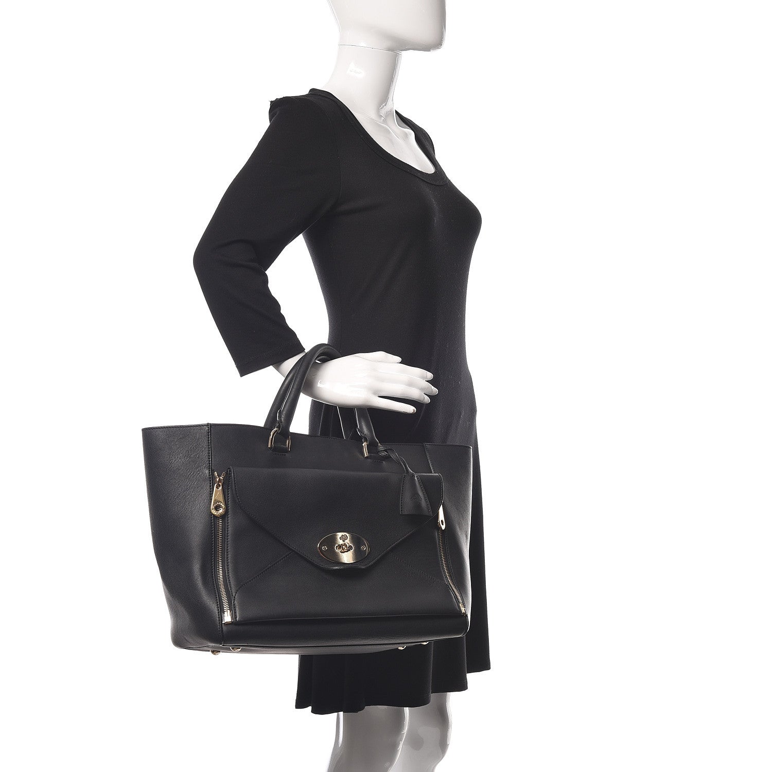 Mulberry Silky Calf Medium Willow Tote Black 2 of 17