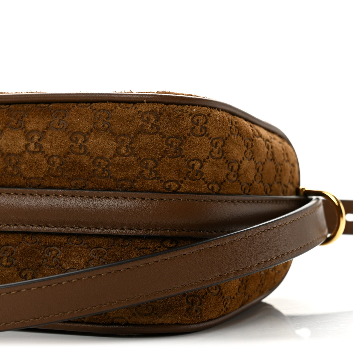 Gucci Suede GG Monogram Half Horsebit Mini Shoulder Bag Brown 10 of 12