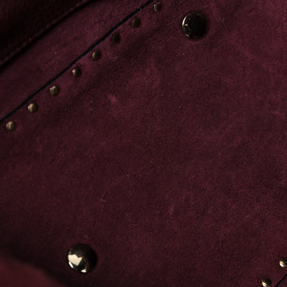 Valentino Garavani Pebbled Calfskin Medium Rockstud Tote Rubin 14 of 17