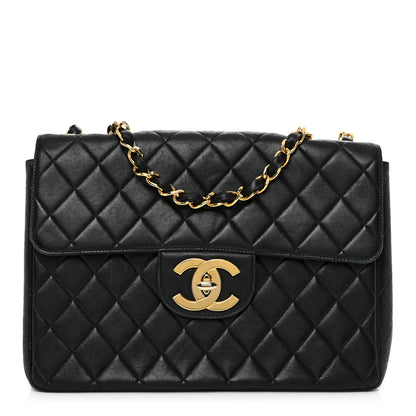 Chanel Lambskin Quilted XL Jumbo Single Flap Black 1 of 14