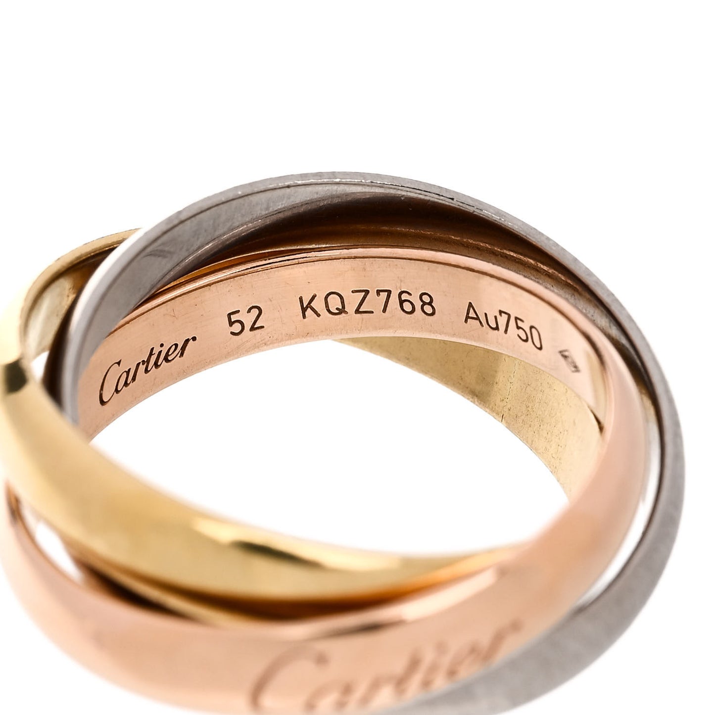 18K Pink Yellow White Gold Classic Trinity Ring 52 6
