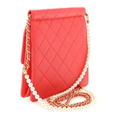 Chanel Goatskin Quilted Chic Pearls Flap Dark Pink 3 of 10