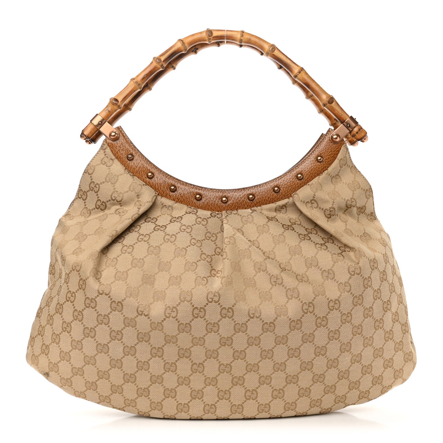 Monogram Bamboo Handle Bag Brown