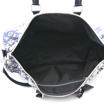 Louis Vuitton Monogram Tapestry Keepall Bandouliere 50 Bleu 4 of 11