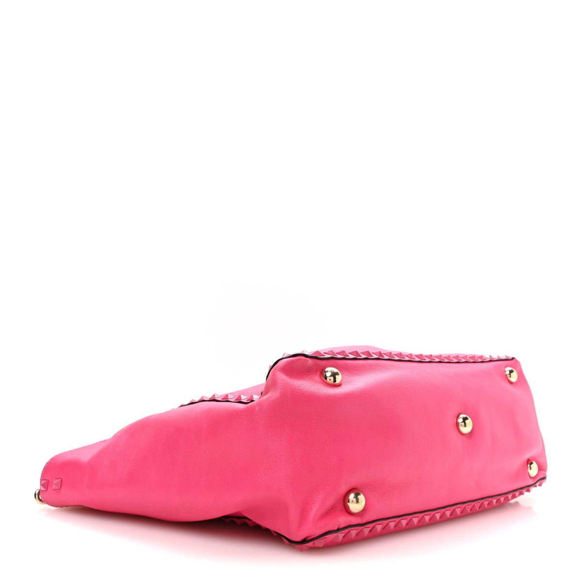 Vitello Monochrome Medium Rockstud Tote Pop Fuxia