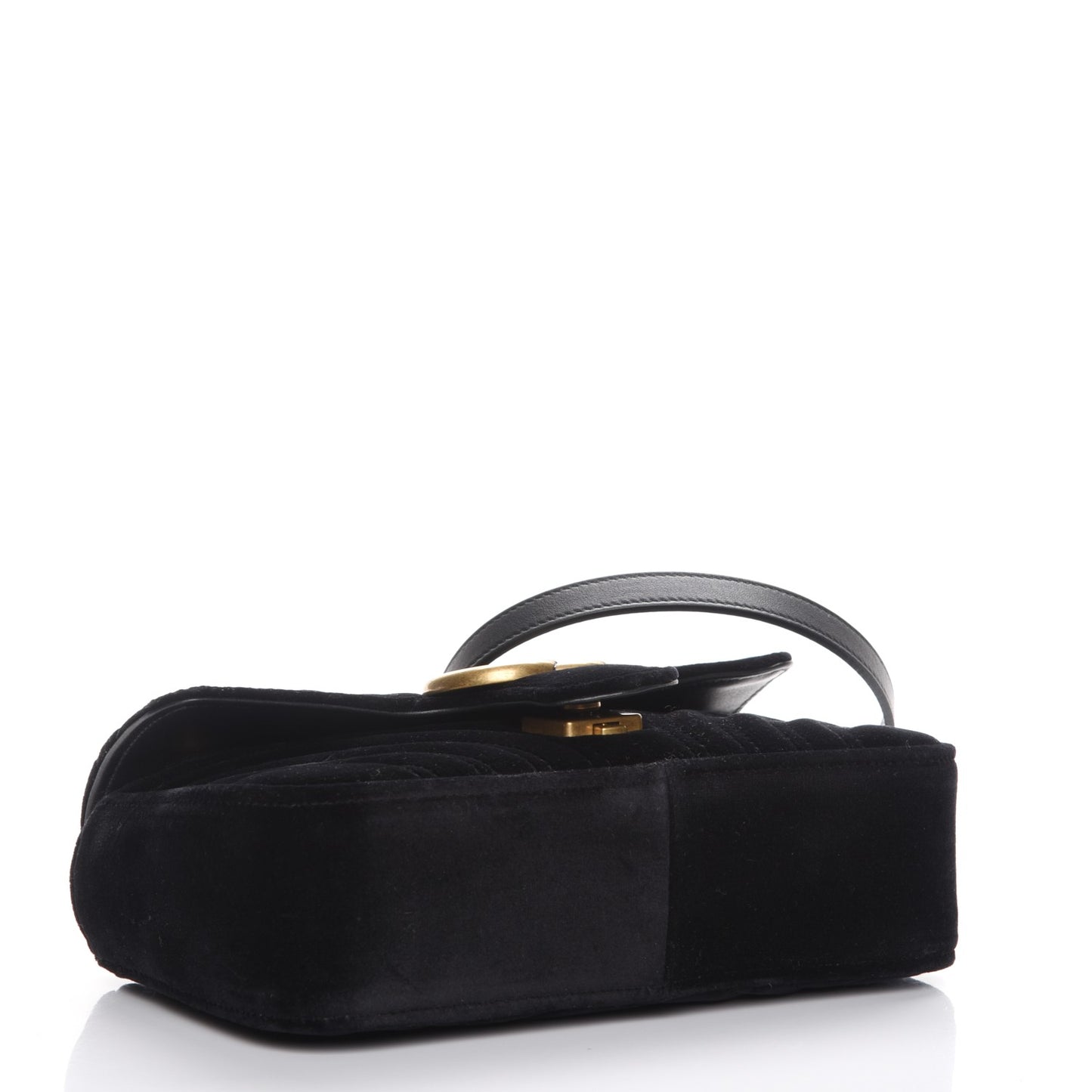 Velvet Matelasse Mini GG Marmont Shoulder Bag Black