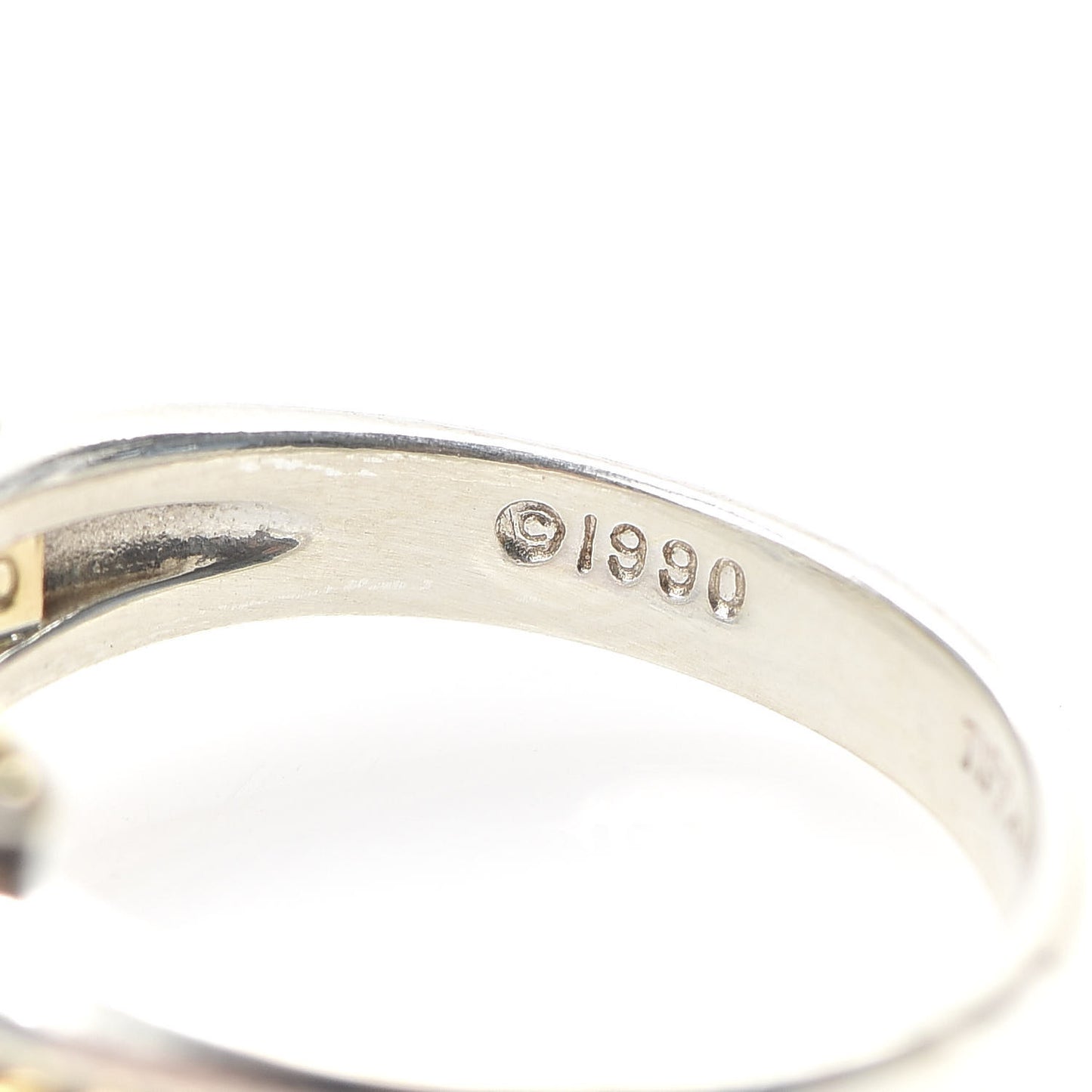 Sterling Silver 18K Yellow Gold Signature X Ring 54 7