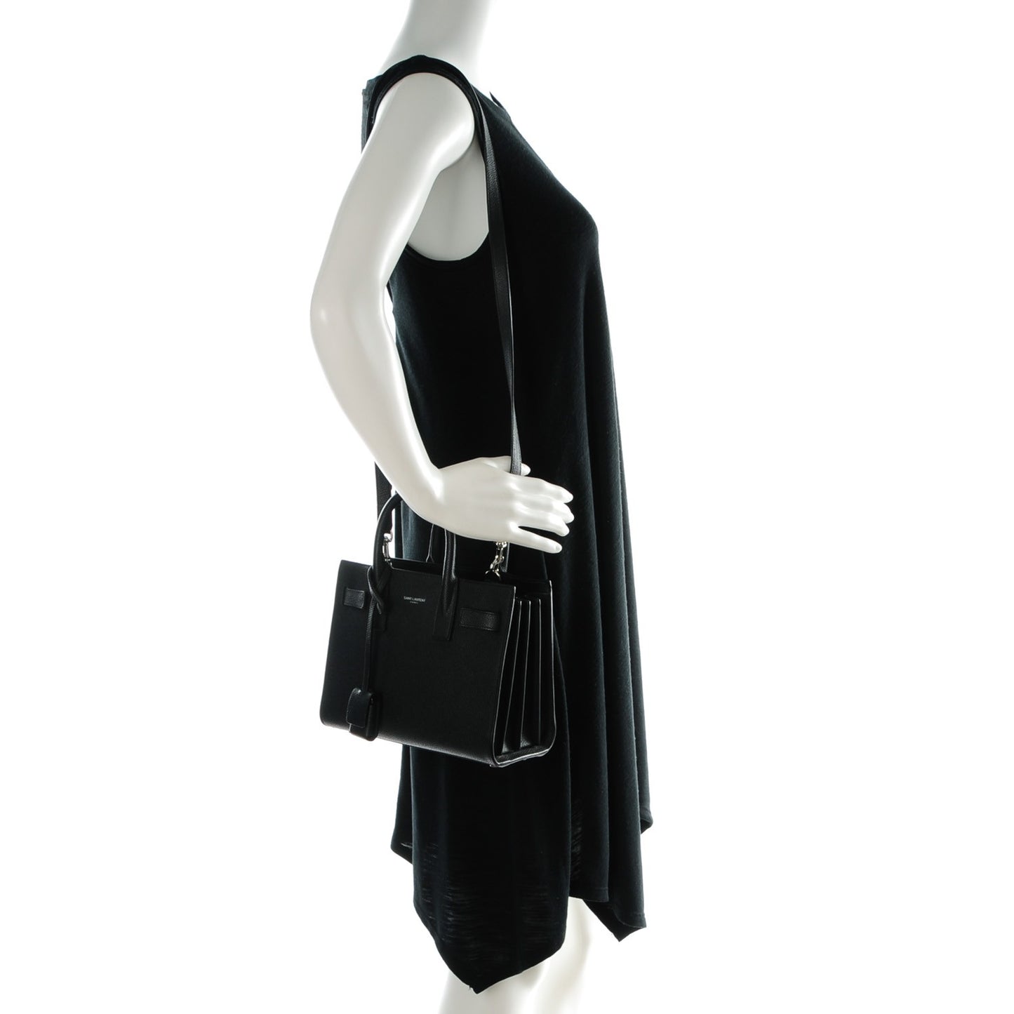 Grained Calfskin Nano Sac De Jour Black