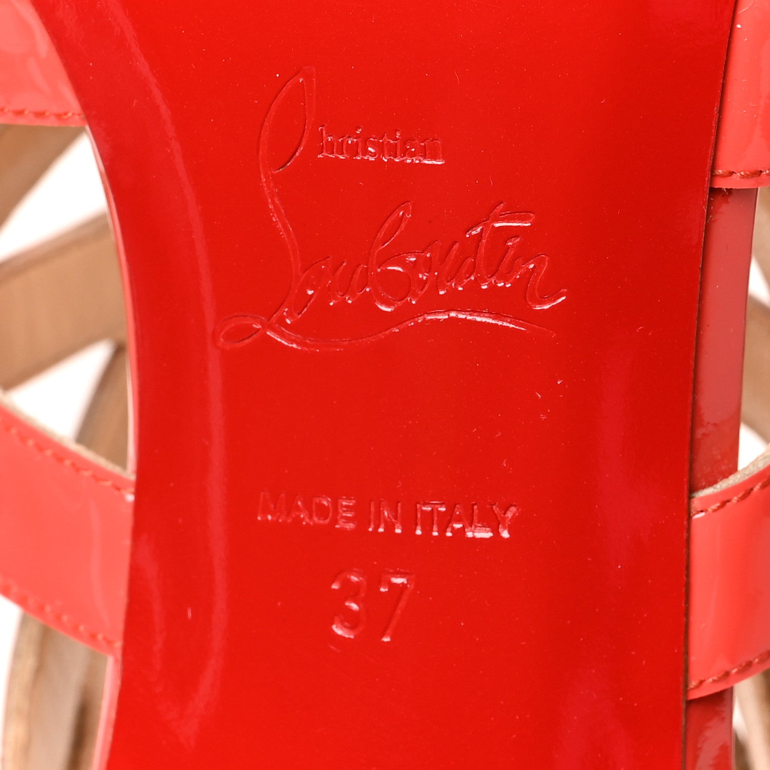 Christian Louboutin Patent Calfskin Zorro 85 Slide Sandal 37 Corail 6 of 8