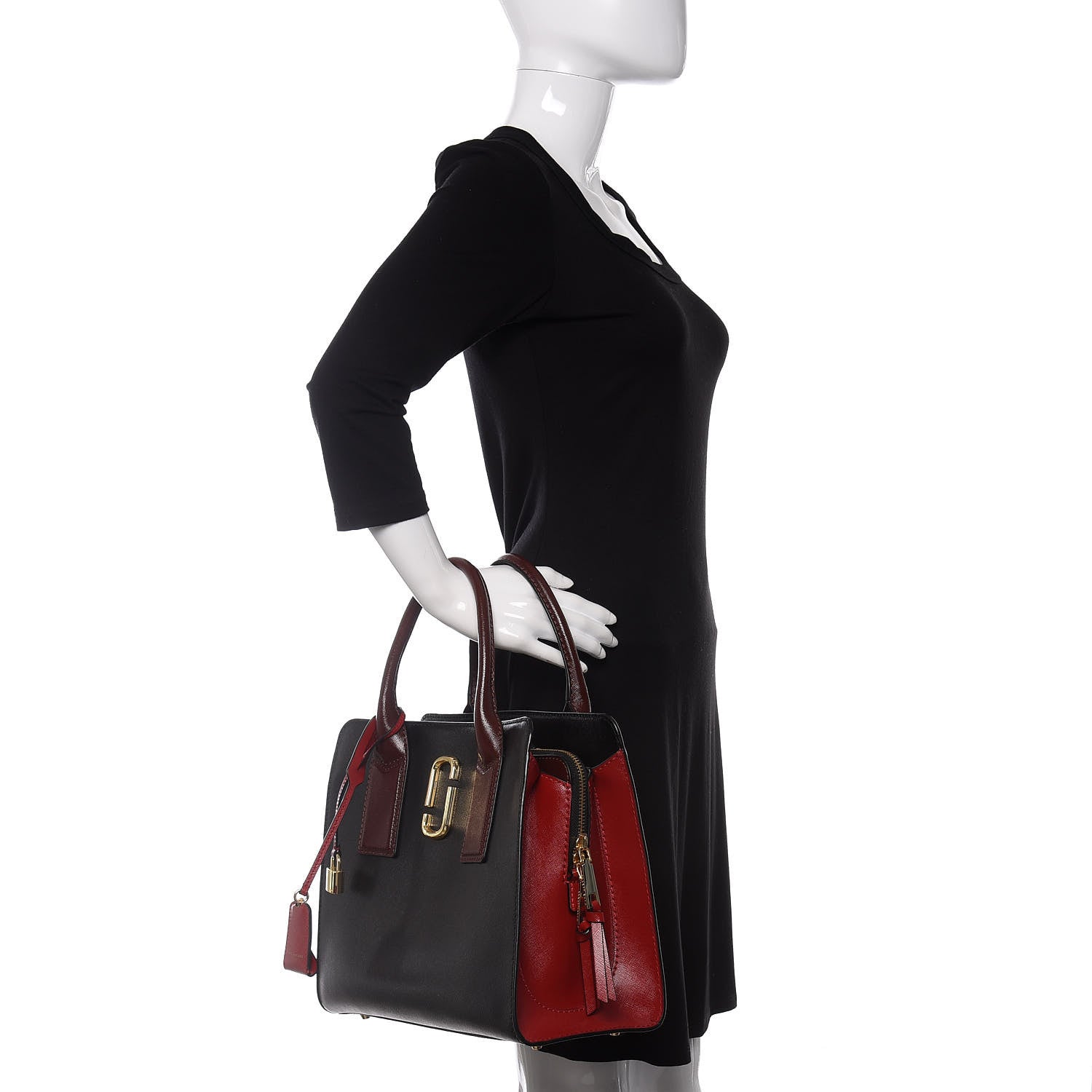 Marc Jacobs Saffiano Big Shot Tote Red Black 2 of 10