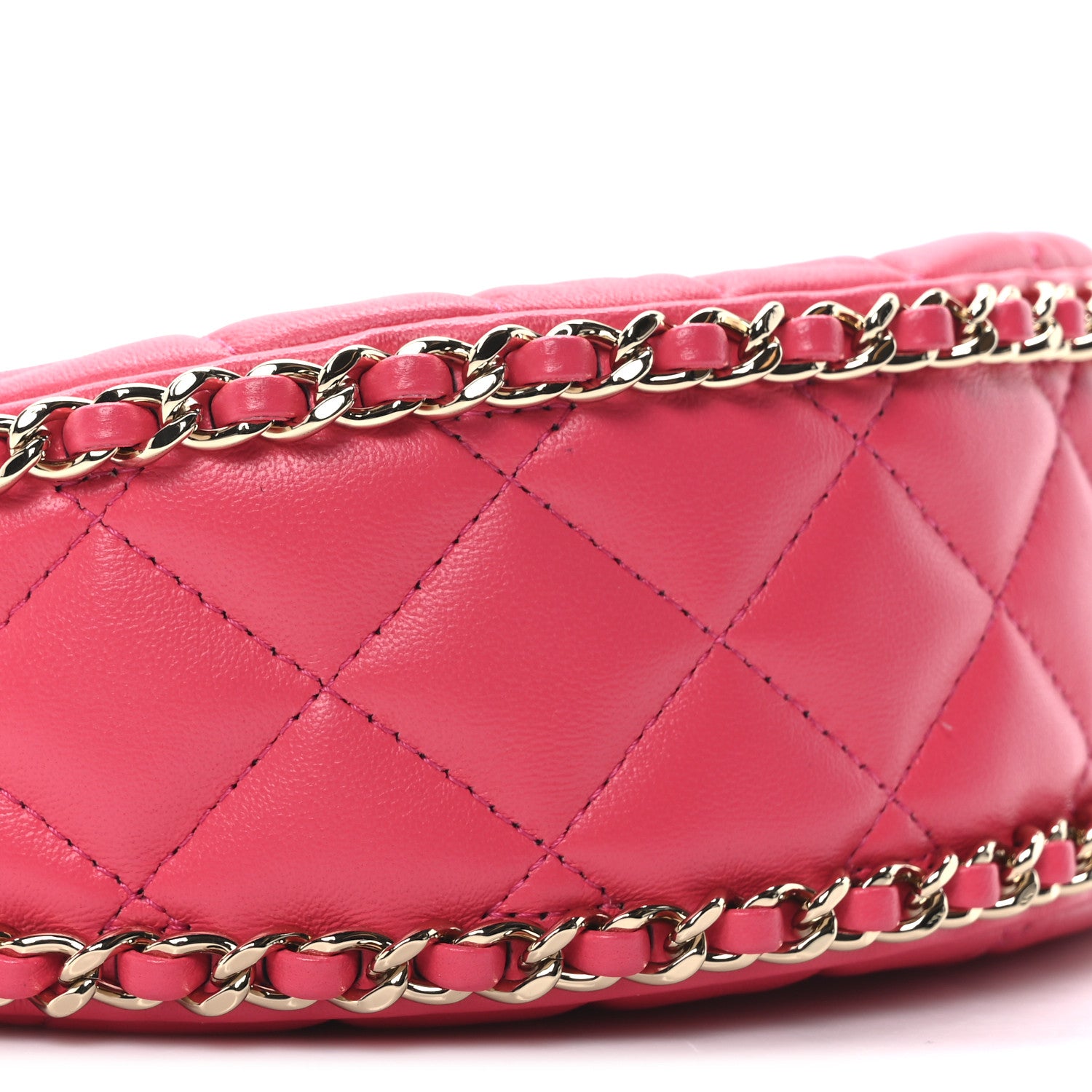 Chanel Lambskin Quilted Small Hobo Bag Dark Pink 9 of 10