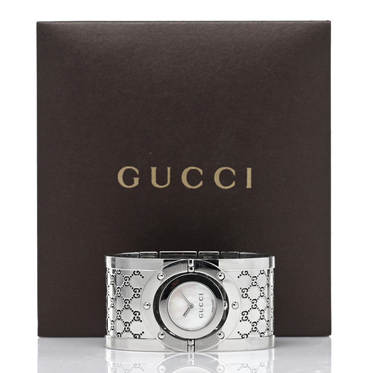 Gucci Stainless Steel Mother of Pearl 33mm Twirl Quartz Watch 5 of 5