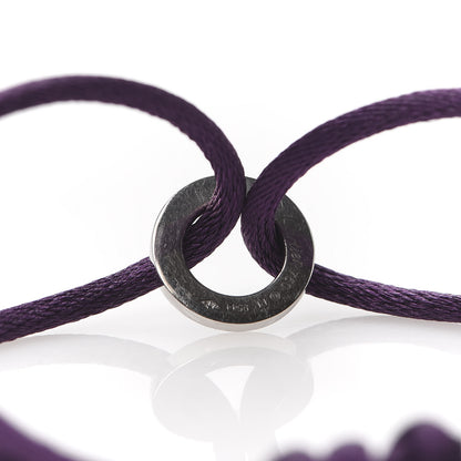 Cartier 18K White Gold Diamond LOVE Adjustable Cord Bracelet Purple 4 of 5