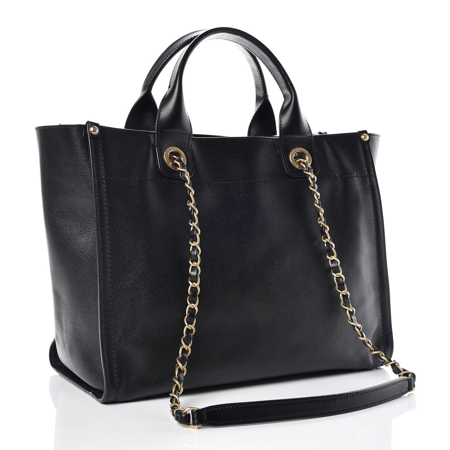 Chanel Caviar Small Studded Deauville Tote Black 4 of 17
