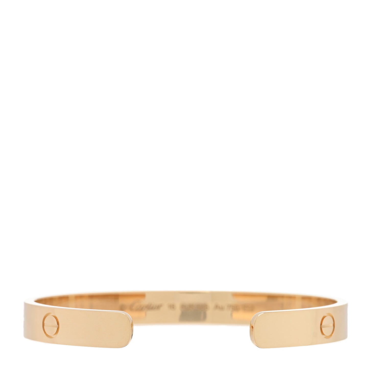 18K Yellow Gold LOVE Cuff Bracelet 16