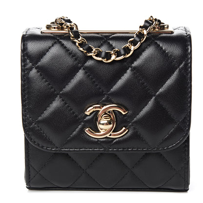 Chanel Lambskin Quilted Mini Trendy CC Chain Wallet Black 1 of 11