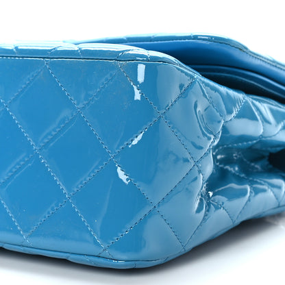 Chanel Patent Calfskin Quilted Jumbo Double Flap Turquoise 9 of 9