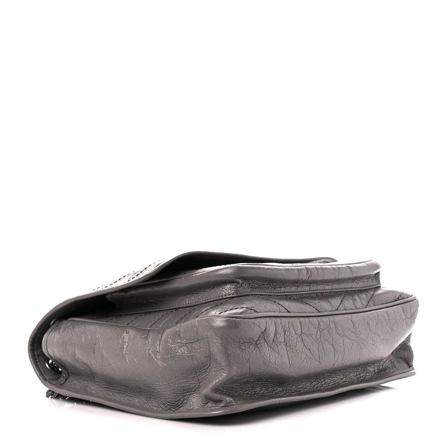 Saint Laurent Crinkled Calfskin Matelasse Monogram Large Niki Chain Satchel Storm 4 of 11