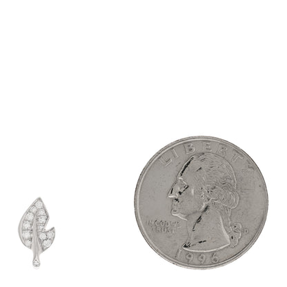 Christian Dior 18K White Gold Diamond Rose Bagatelle Leaf Single Stud Earring 2 of 4