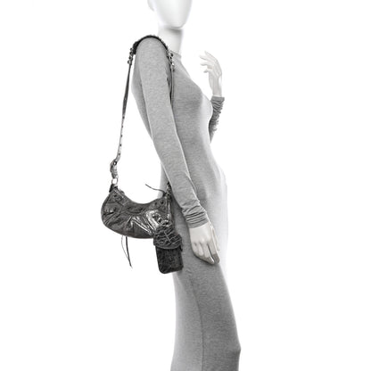 Balenciaga Metallic Agneau Arena Le Cagole Shoulder Bag XS Silver 3 of 11